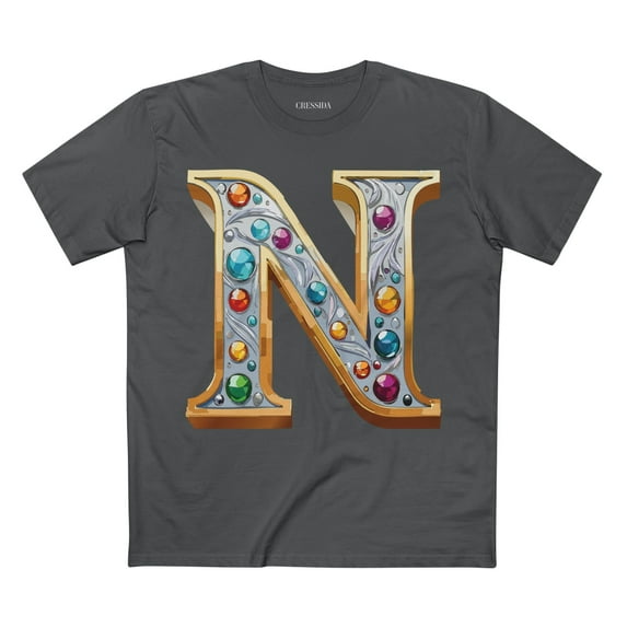 Letter Shirt, Shirt with Letters, Tee Shirt with Gold Letters