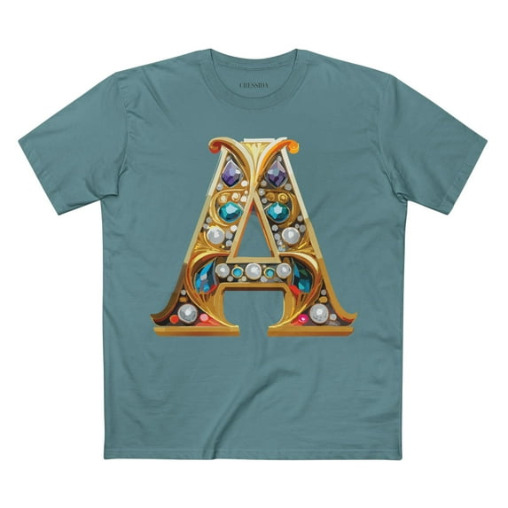Letter Shirt, Shirt with Letters, Tee Shirt with Gold Letters