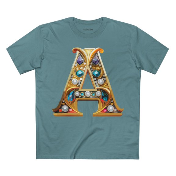 Letter Shirt, Shirt with Letters, Tee Shirt with Gold Letters