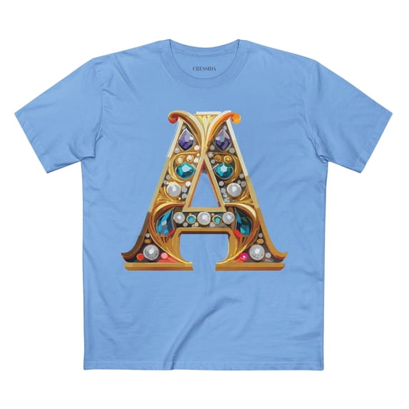 Letter Shirt, Shirt with Letters, Tee Shirt with Gold Letters