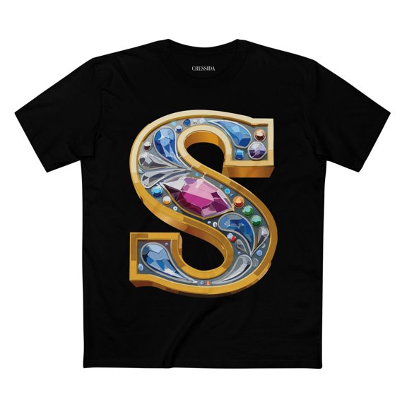 Letter Shirt, Shirt with Letters, Tee Shirt with Gold Letters
