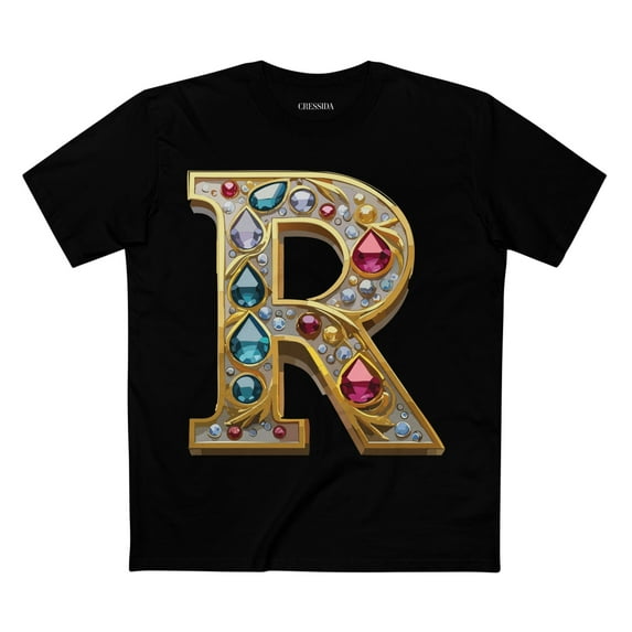 Letter Shirt, Shirt with Letters, Tee Shirt with Gold Letters