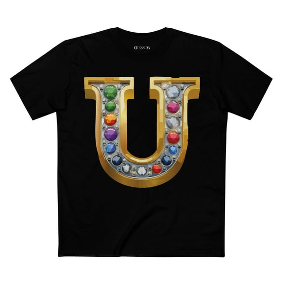 Letter Shirt, Shirt with Letters, Tee Shirt with Gold Letters