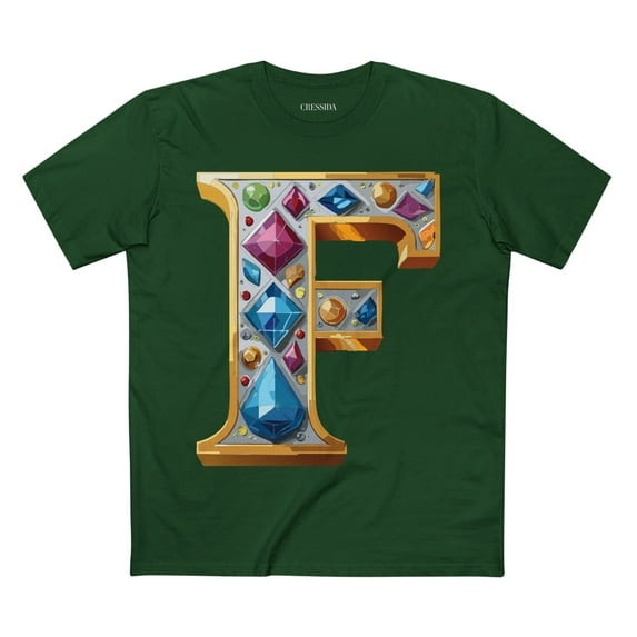 Letter Shirt, Shirt with Letters, Tee Shirt with Gold Letters