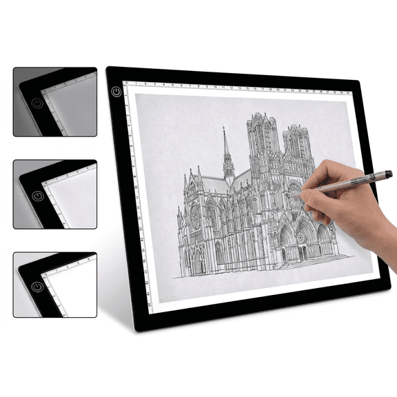 Letter Size 16.9" 12.2" A3 Ultra-Thin Light Box for Slide Viewing, LED Copy Board Film Negative Scanning, and Artist Tracing, with 3 Adjustable Bright