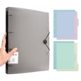 thumbnail image 1 of Letter Size 4 Rings Binder Hold 220Sheets Elastic String Closure for School Document Storage Organizers, 1 of 8