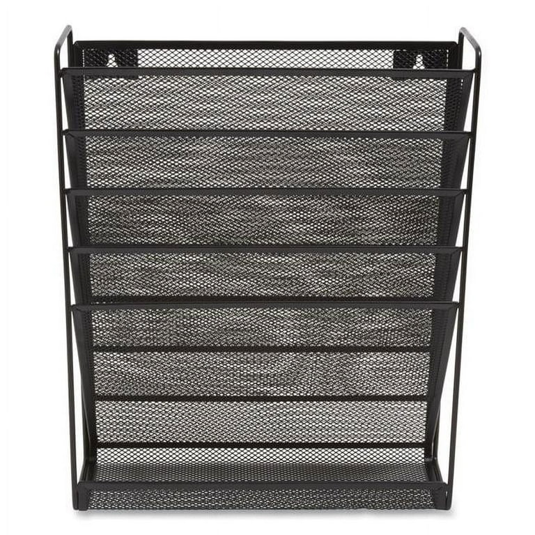 Wire Mesh Incline Sorter, Enclosed Design, 5 Sections, Letter-Size, 13.38 x 4.52 x 16.45, Matte Black Wire Mesh Incline Sorter, Enclosed Design, 5 Sections, Letter-Size, 13.38 x 4.52 x 16.45, Matte Black