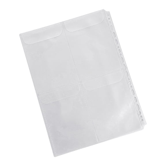 Letter Size Certificate Folder 4 Rings Binder Clear PVC Binder Sleeve with Pre-Punched Holes for Certificate Receipt