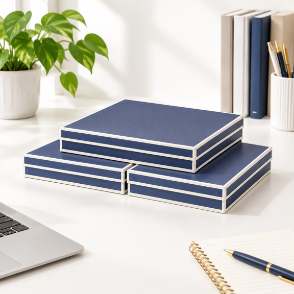 - Letter Size Document Storboxes With Lids Set Of 3 Blue