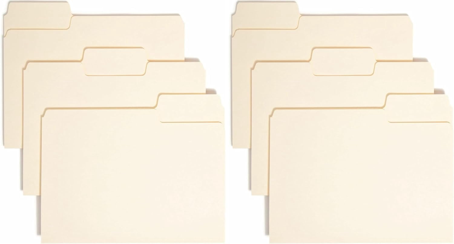 Letter Size File Folder with Oversized 1/3-Cut Tab, Manila Paper, 200 ...
