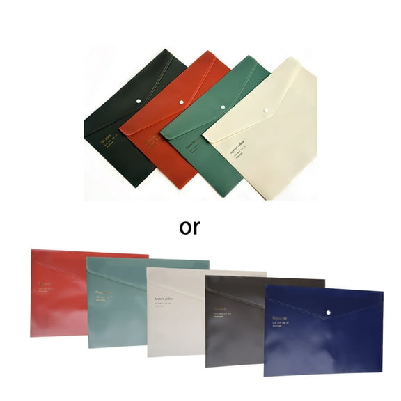 Letter Size Folder Lock Closure Large Capacity Envelope Document Bag Office File Organizer Bag Random Color