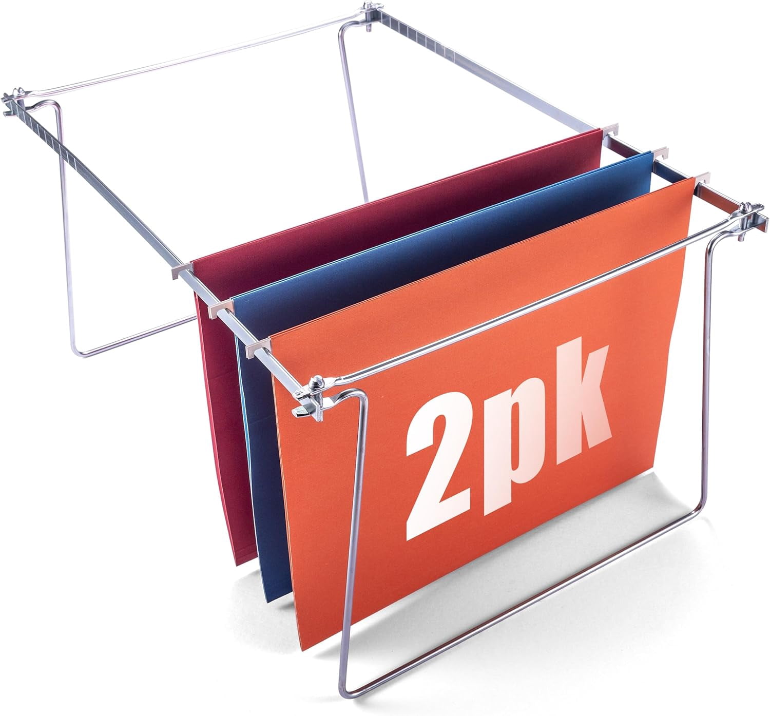 Letter Size Hanging File Frame, 2-Pack File Holder, Silver - Walmart.com