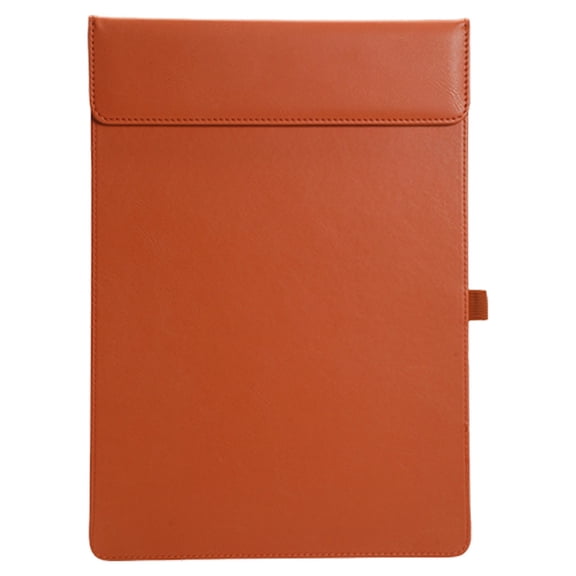 Letter Size PU Leather Clipboard Padfolio With Writing Board For Business Meeting And Memo Desk Organizer (Brown)