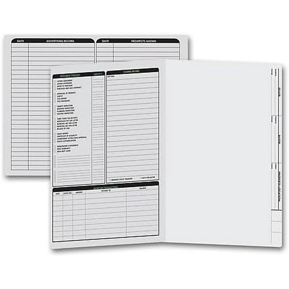 Letter Size Real Estate Listing Folder Grey - 50 Folders