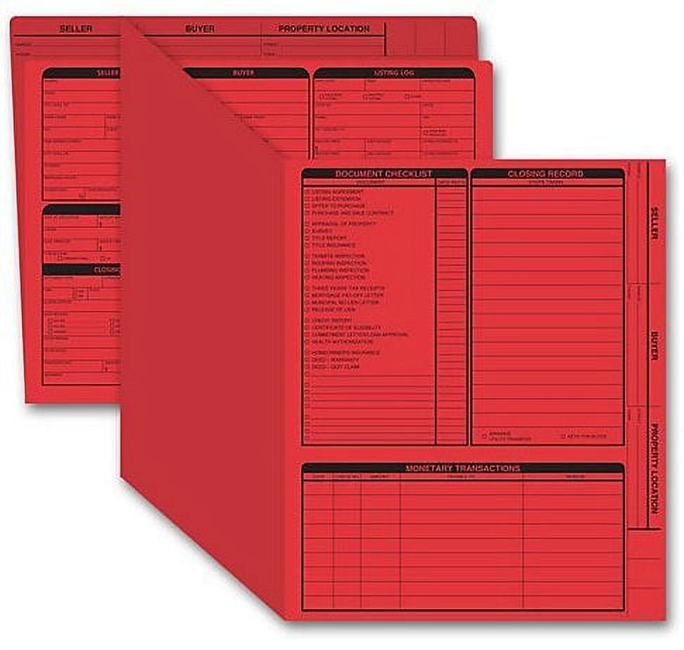 Letter Size Real Listing Folders, Right Panel, Color Choice, 50 Count