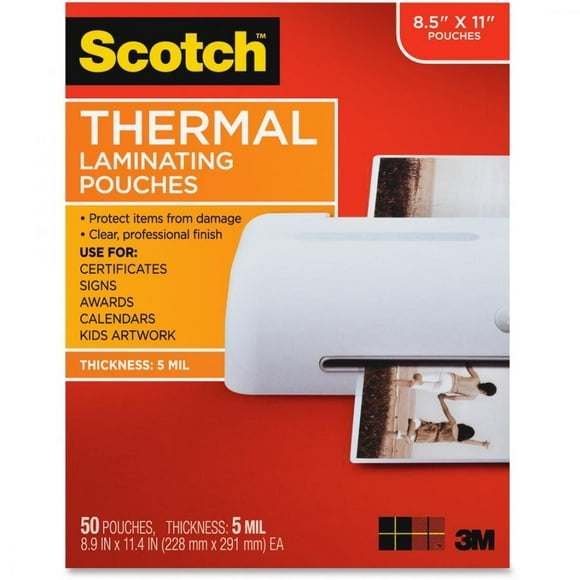 Letter Size Thermal Laminating Pouches, 5 Mil, 11 1/2 X 9, 50/pack