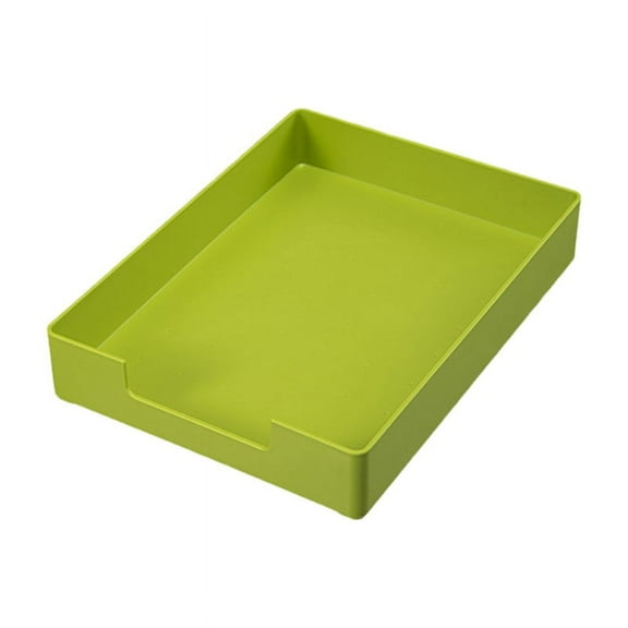 Letter-Size Tray, A4 Plastic Paper Holder File Organizer, Stackable Letter Tray for Office, School, Home Storage Green