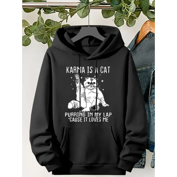 Letter Slogan Warm Lined Casual Soft Hoodie Shirt for Men & Women, up to Size 5XL