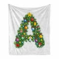 thumbnail image 1 of Letter a Soft Flannel Fleece Throw Blanket, Tree Star from Winter Celebrationsngel Mini Stars Letter Font Concept, Cozy Plush for Indoor and Outdoor Use, 50" x 60", Multicolor, by Ambesonne, 1 of 6