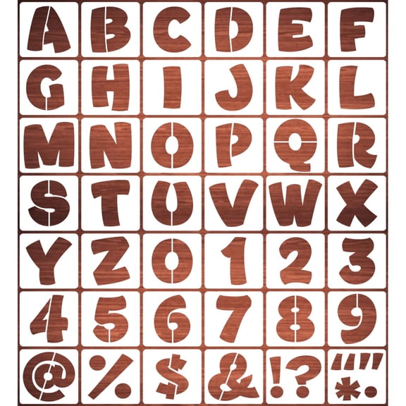 Letter Stencils 4 Inch, 42 Pack Reusable Alphabet Number Sign Stencils, Mylar Painting Template for Wood Signs, Chalkboard, Wall Art, Canvas, Fabric, Rock, Poster, DIY Craft Decoration