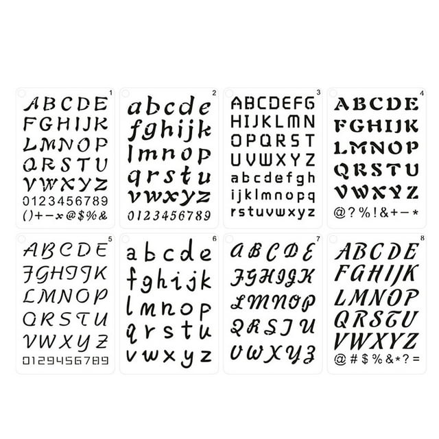letter stencils 8Pcs English Letter Stencils Number Templates Alphabet