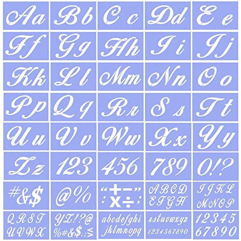 Vintage Alphabet Numbers Stencils Letters 40 Pc Block Style Plastic Craft  Signs