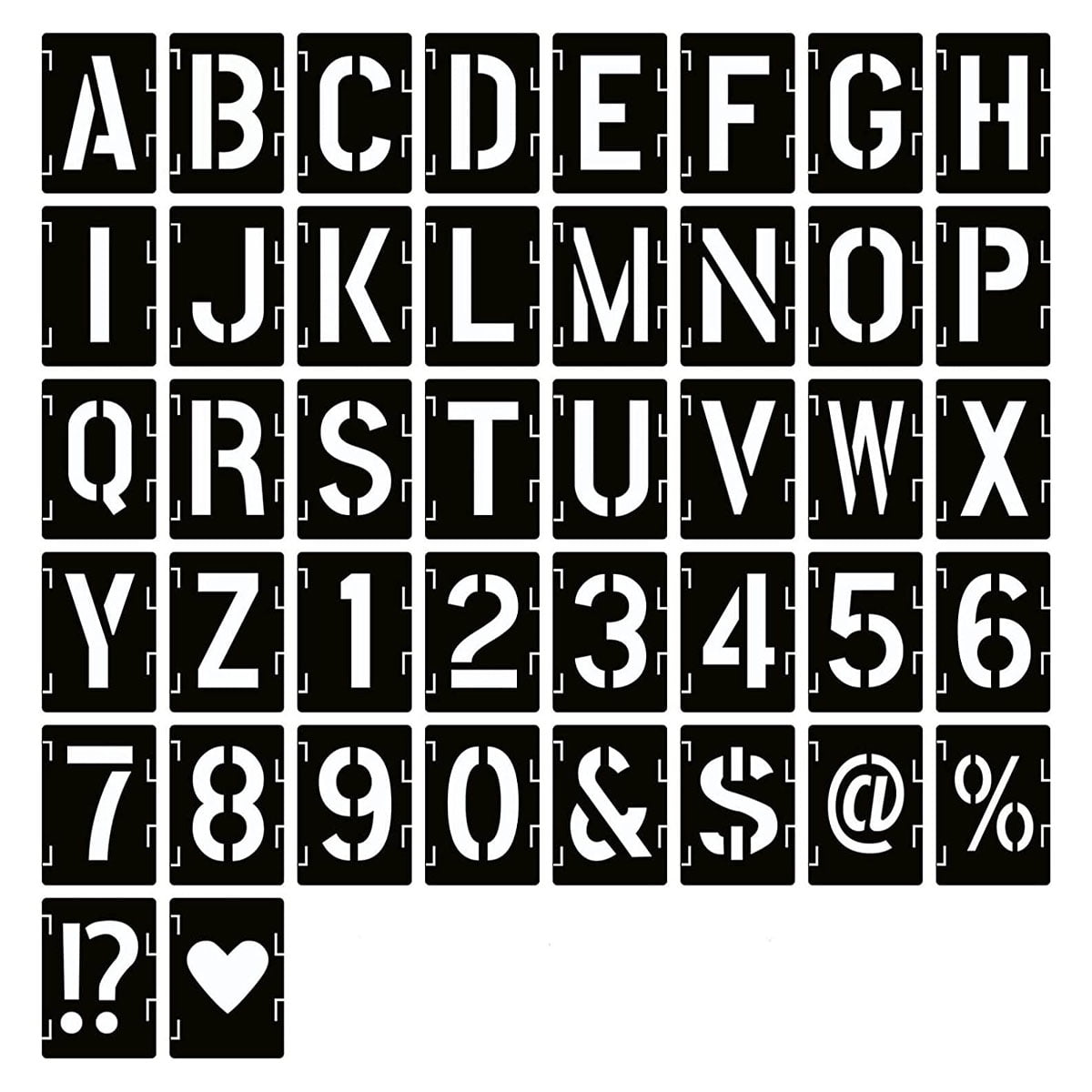 Letter Stencils, Symbols Numbers Craft Stencils 3 Inch, 72 Pcs Reusable Alphabet  Stencils, Interlocking Letters Template Kit -  Denmark