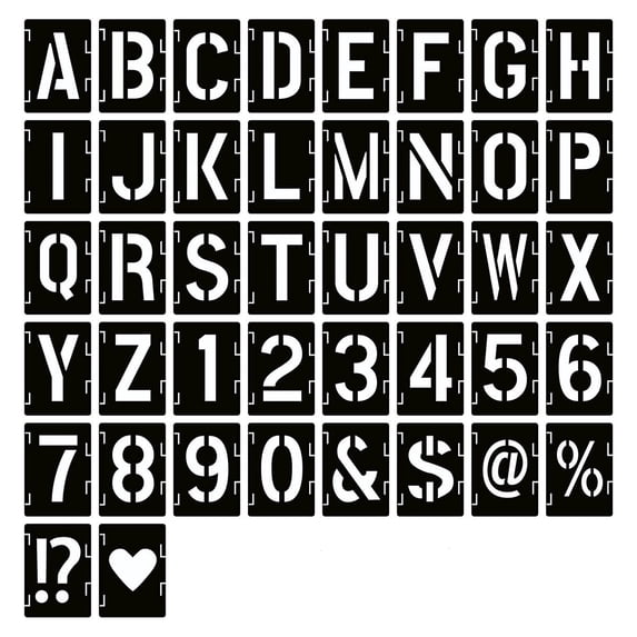 Letter Stencils Symbol Numbers Craft Stencils, 42 Pcs Reusable Alphabet Templates, Stencil Kit for Painting on Wood, Wall, Chalkboard, DIY Art Projects3in