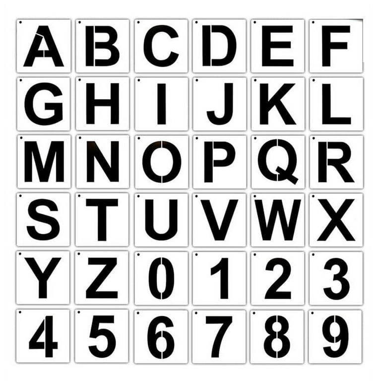 3 Inch Letter Stencils and Numbers, 36 Pcs Alphabet Stencils