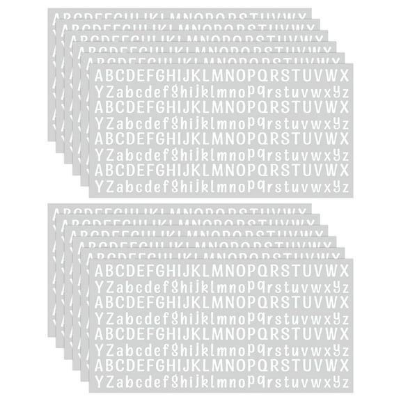 Feng Alphabet Letter Stickers PVC Peel and Stick White, 12 Count