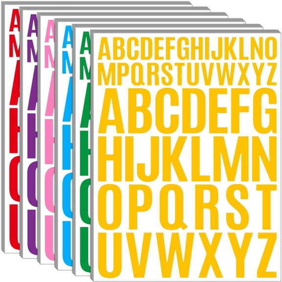 Letter Stickers 1560 Pieces 30 Sheets Stick on Vinyl Letters Capital Alphabet Sticker Letter for Craft Bulletin Boards Classroom Home Business Decor(Multicolor,1 Inch,2 Inch)