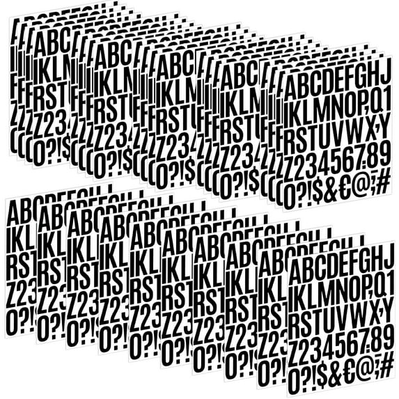 Neasyth Letter Stickers 30 Sheets 1500 Pcs Large Number Alphabet Sticker Self Adhesive for Scrapbooking Black