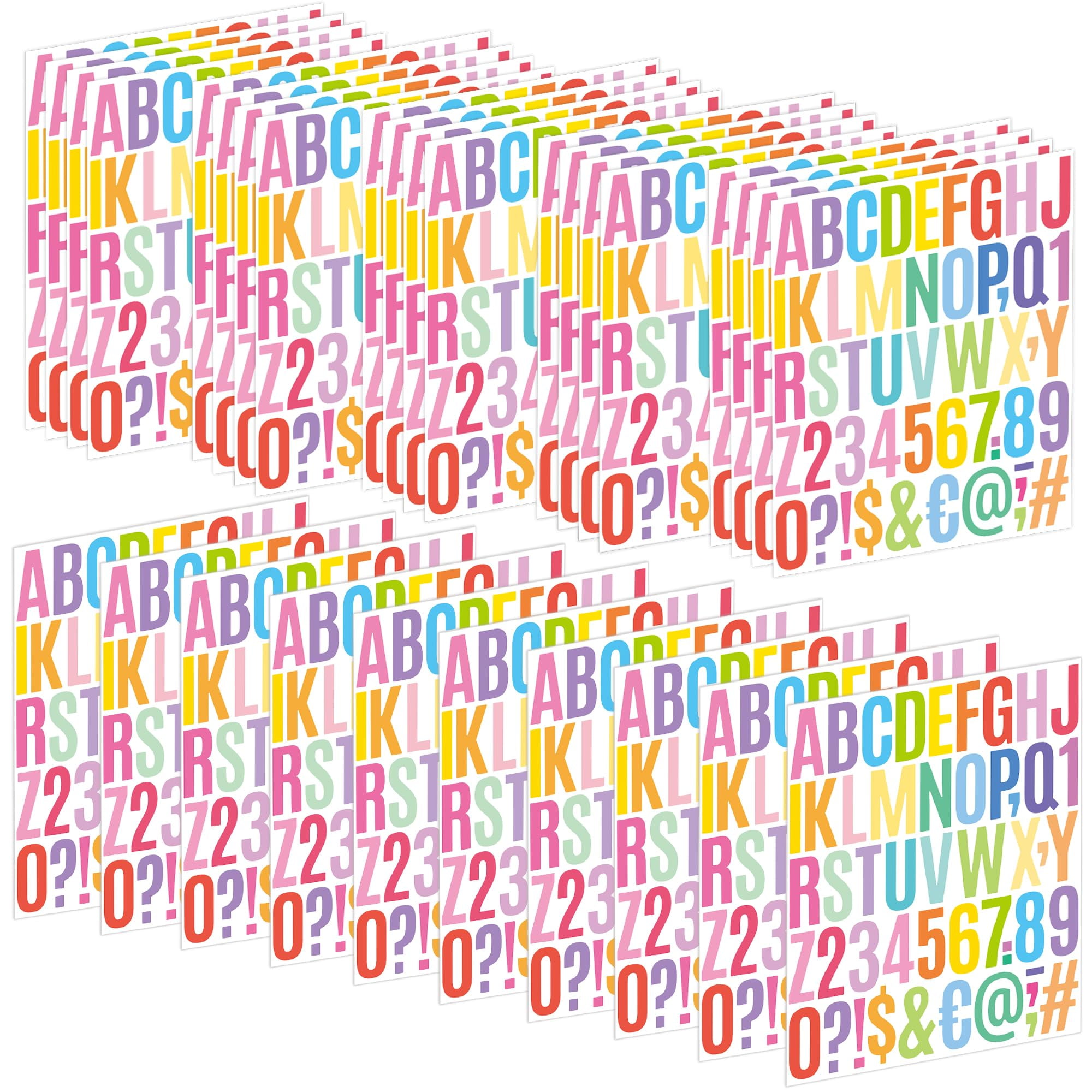 Neasyth Letter Stickers 30 Sheets 1500 Pcs Large Number Alphabet ...