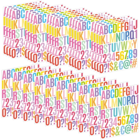 Neasyth Letter Stickers 30 Sheets 1500 Pcs Large Number Alphabet Sticker Self Adhesive for Craft Bulletin Board Cars