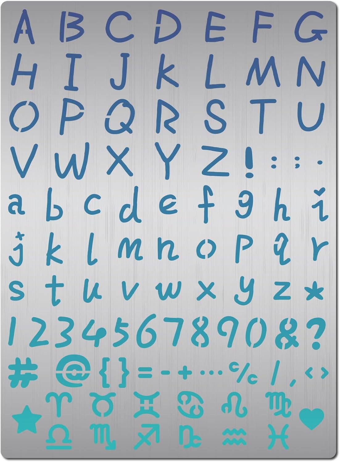 Letter Symbol Metal Stencil Initial Alphabet Number Templates Stainless ...