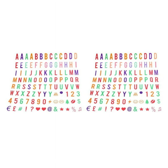 Letter & Symbol Pack for A4 Cinematic Light Up Sign Box Cinema LED Letter Lamp (208 Multicolor Letters and Symbols),208 x card combination,Multicolor