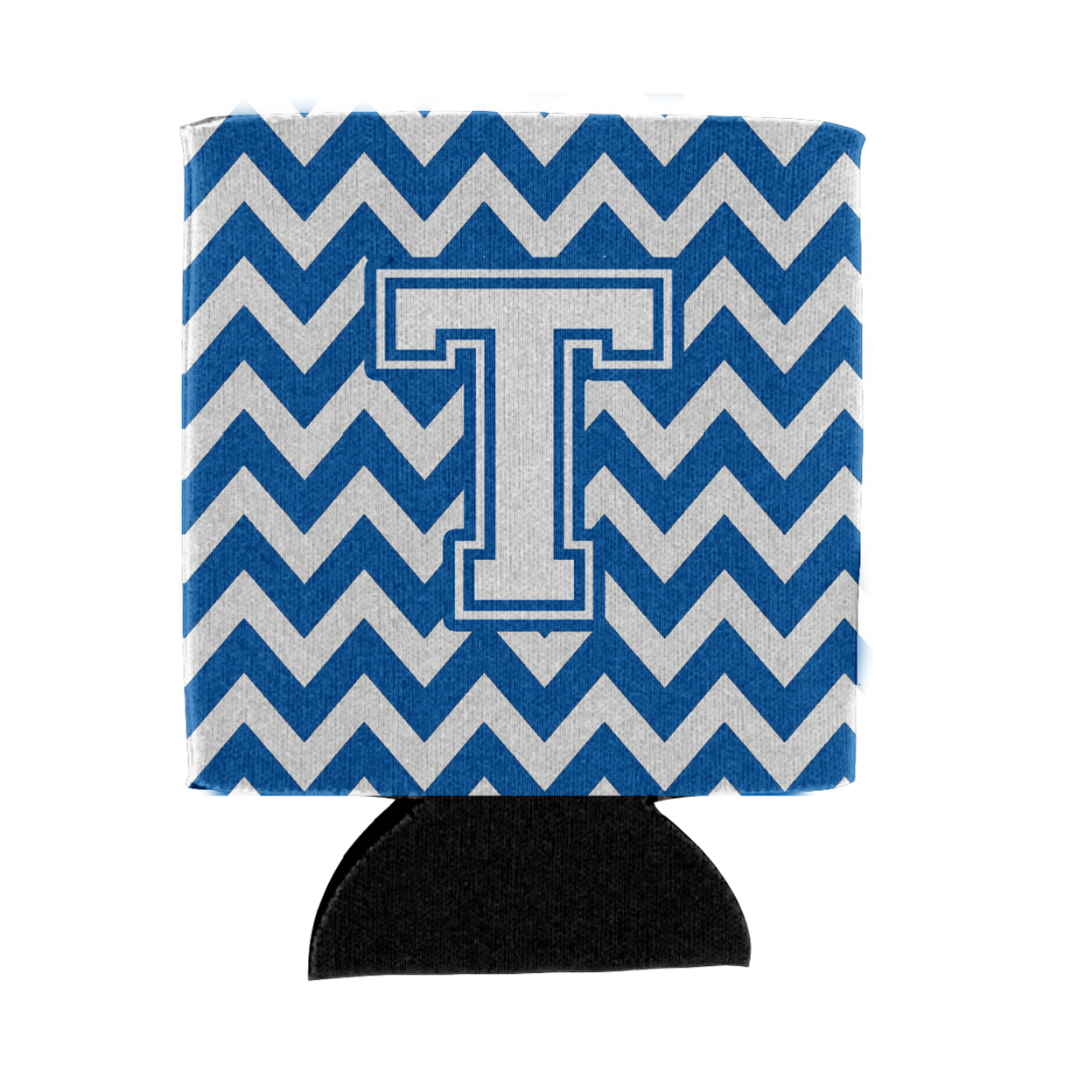 Letter T Chevron Blue and White Can or Bottle Hugger