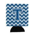 thumbnail image 1 of Letter T Chevron Blue and White Can or Bottle Hugger, 1 of 1