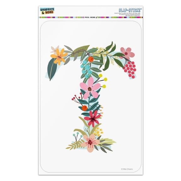 Letter T Floral Monogram Initial Home Business Office Sign