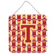 thumbnail image 1 of Letter T Football Cardinal and Gold Wall or Door Hanging Prints, 1 of 1