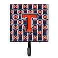 thumbnail image 1 of Letter T Football Orange Blue and white Leash or Key Holder, 1 of 1