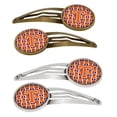 thumbnail image 1 of Letter T Football Orange - White & Regalia Barrettes Hair Clips - Set of 4, 1 of 1