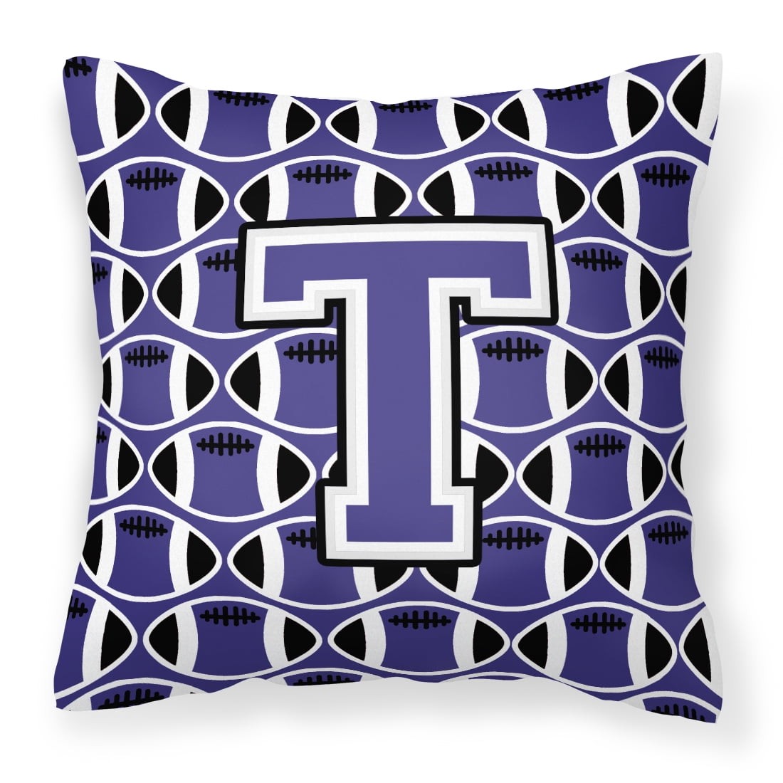 Letter T Football Purple and White Fabric Decorative Pillow - Walmart.com