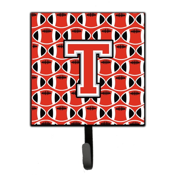 Letter T Football Scarlet and Grey Leash or Key Holder