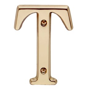 Letter "T" House Letters Solid Bright Brass 4" | Renovator's Supply