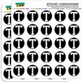 thumbnail image 1 of Letter T Initial Black White 50 1" Planner Calendar Scrapbooking Crafting Stickers, 1 of 2