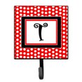 thumbnail image 1 of Letter T Initial  - Red Black Polka Dots Leash or Key Holder, 1 of 7