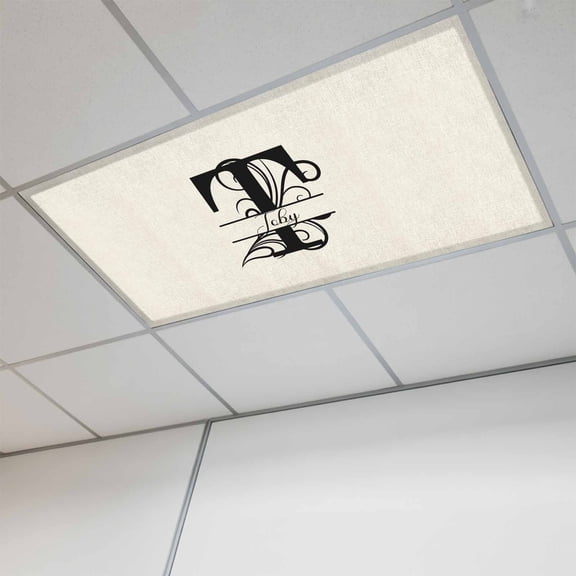Letter T Magnetic Fluorescent Light Covers for Ceiling Lights 2 x 4 Feet, Monogram Words Office Classroom Kitchen Drop Ceiling Light Covers Lighting Filters Shade Panel 1 Pack