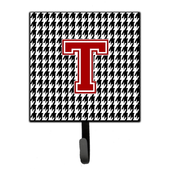 Letter T Monogram - Houndstooth Black Leash or Key Holder