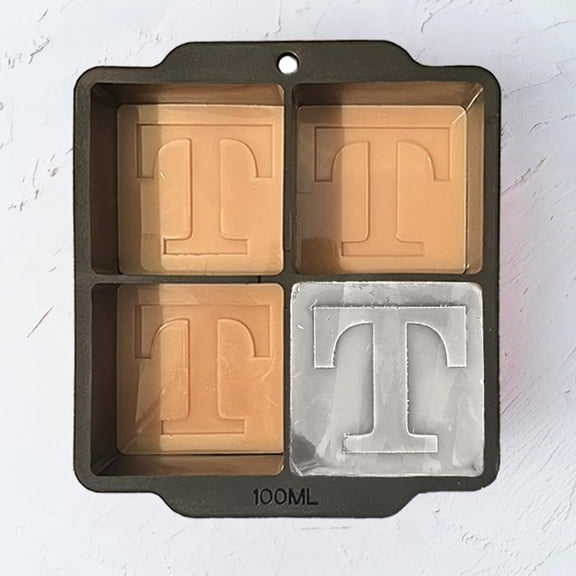 Letter T Monogram Ice Cube Mold Custom 2 Inch Big Initials Silicone Tray Gifts for DAD Him
